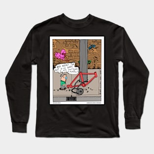 Kid And His Bike Funny Cartoon Novelty Gift Long Sleeve T-Shirt